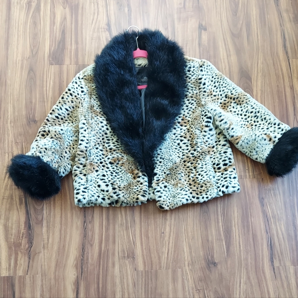 Donna Saylers' Fabulous Fur Waist Coat Size XS Animal Print